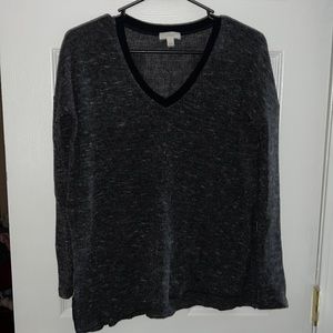 Wilfred Aritzia Marled V-Neck Split Hem Sweater Tee Tunic XS